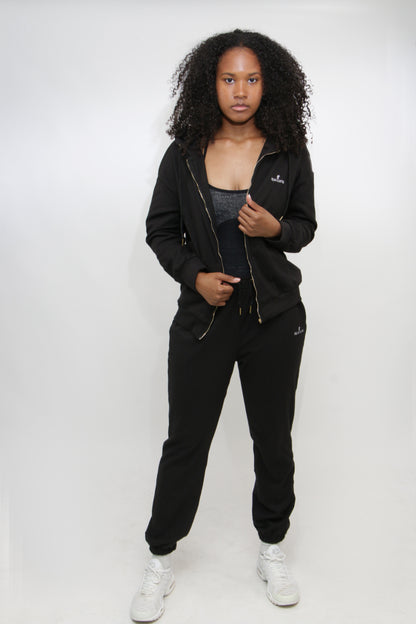 Velvet Zipper Hoodie Set