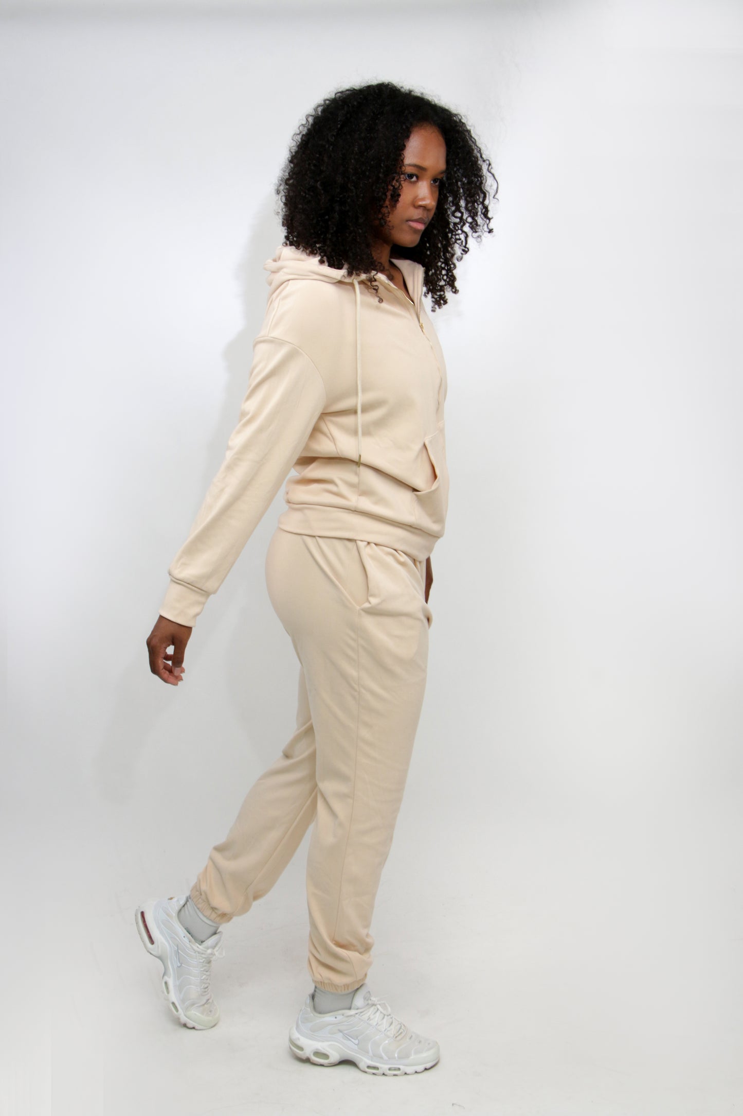 Velvet Zipper Hoodie Set