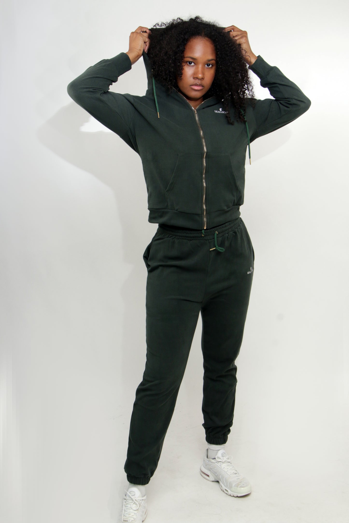 Velvet Zipper Hoodie Set