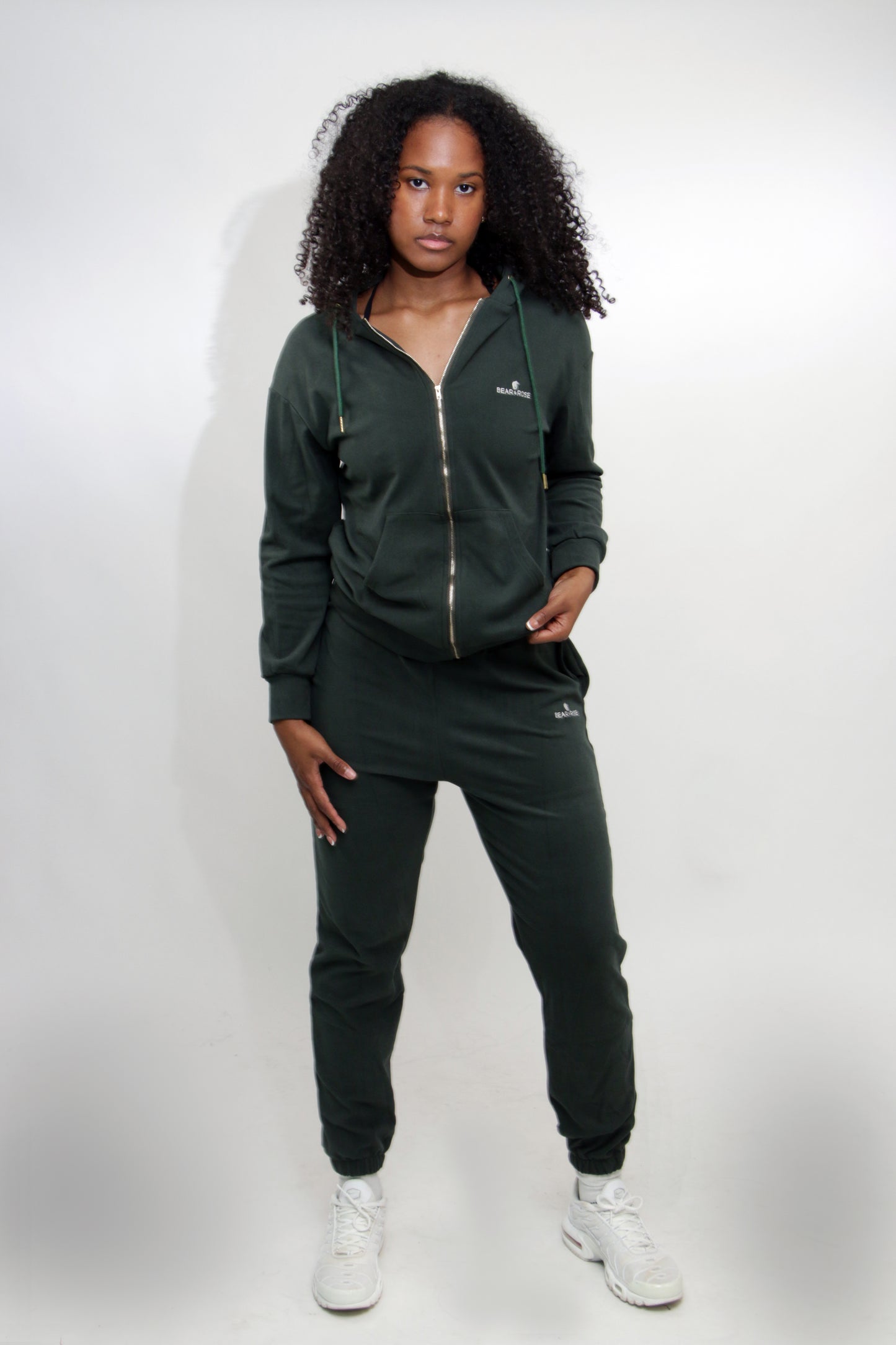 Velvet Zipper Hoodie Set